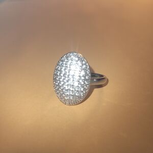 Elegant Silver Pave Ring